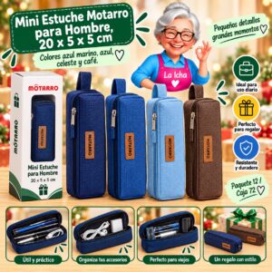 RI-0007873 Mini Estuche Motarro para Hombre, 20 x 5 x 5 cm