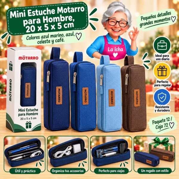 Mini Estuche Motarro para Hombre, 20 x 5 x 5 cm