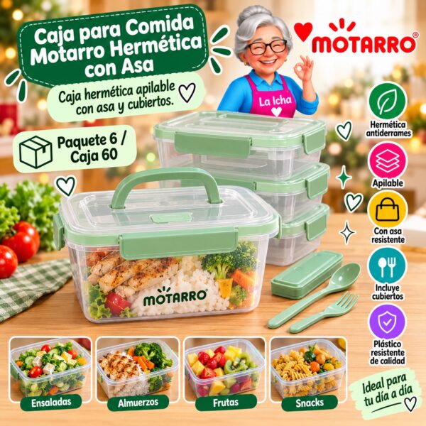Caja para Comida Motarro Hermética con Asa