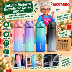 RI-0007904 Botella Motarro Degradé con Correa, 600 ml