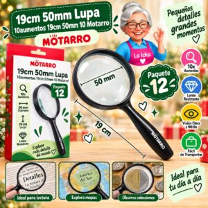 RI-0007910 19cm 50mm Lupa 10aumentos 19cm 50mm 10 Motarro