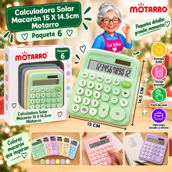 Calculadora Solar Macarón 15 X 14.5cm Motarro