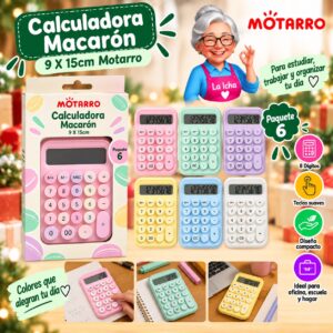 RI-0007912 Calculadora Macarón 9 X 15cm Motarro