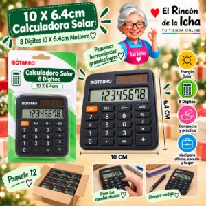RI-0007913 10 X 6.4cm Calculadora Solar 8 Dígitos 10 X 6.4cm Motarro