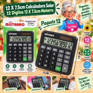 RI-0007914 12 X 7.5cm Calculadora Solar 12 Dígitos 12 X 7.5cm Motarro