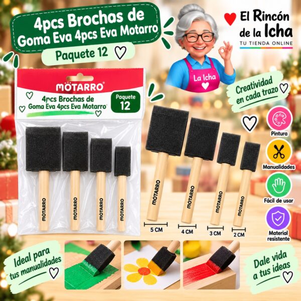 4pcs Brochas de Goma Eva 4pcs Eva Motarro