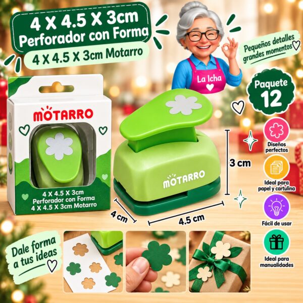 4 X 4.5 X 3cm Perforador con Forma 4 X 4.5 X 3cm Motarro