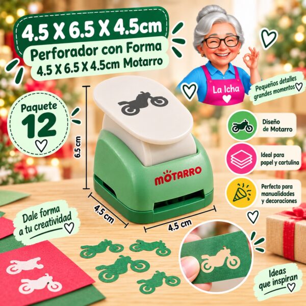 6 X 7.5 X 4.5cm Perforador con Forma 6 X 7.5 X 4.5cm Motarro