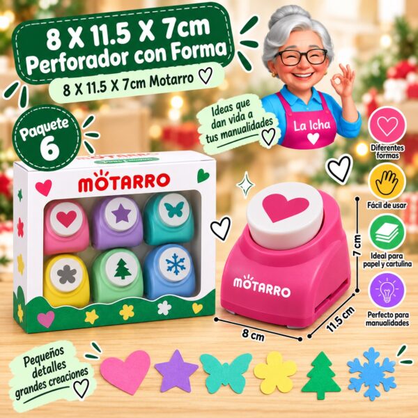 8 X 11.5 X 7cm Perforador con Forma 8 X 11.5 X 7cm Motarro