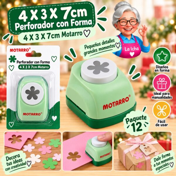 4 X 3 X 7cm Perforador con Forma 4 X 3 X 7cm Motarro