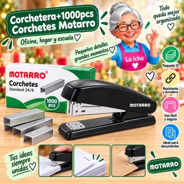 Corchetera+1000pcs Corchetes Motarro
