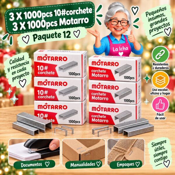 3 X 1000pcs 10#corchete 3 X 1000pcs Motarro