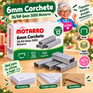 6mm Corchete 26/6# 6mm 5000 Motarro