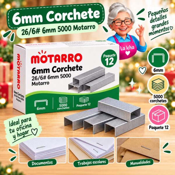 6mm Corchete 26/6# 6mm 5000 Motarro