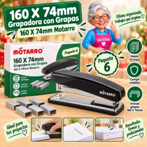 160 X 74mm Grapadora con Grapas 160 X 74mm Motarro