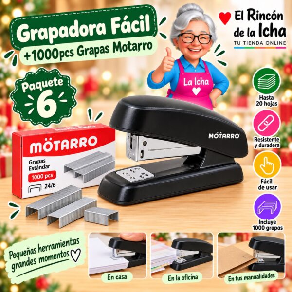 Grapadora Fácil+1000pcs Grapas Motarro