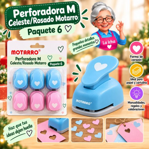 Perforadora M Celeste/Rosado Motarro