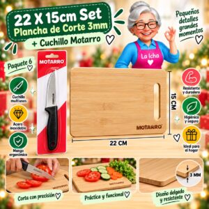 22 X 15cm Set Plancha de Corte 3mm + Cuchillo Motarro