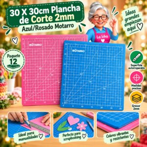 30 X 30cm Plancha de Corte 2mm Azul/Rosado Motarro