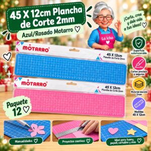 45 X 12cm Plancha de Corte 2mm Azul/Rosado Motarro