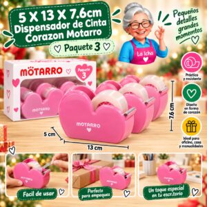 RI-0007994 5 X 13 X 7.6cm Dispensador de Cinta Corazon Motarro
