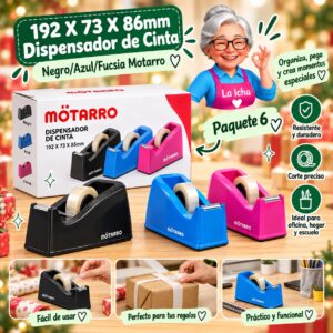 RI-0007996 192 X 73 X 86mm Dispensador de Cinta Azul/Negro/Fucsia Motarro