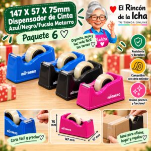 RI-0007999 147 X 57 X 75mm Dispensador de Cinta Azul/Negro/Fucsia Motarro