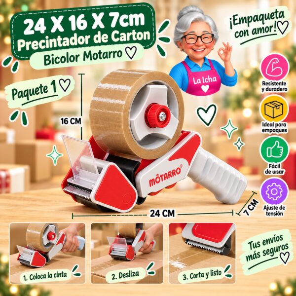 24 X 16 X 7cm Precintador de Carton Bicolor Motarro