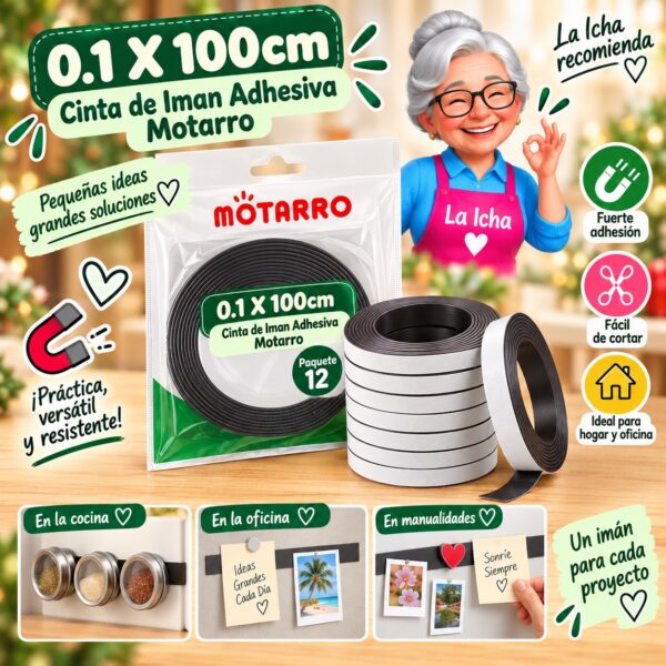 0.1 X 100cm Cinta de Iman Adhesiva Motarro
