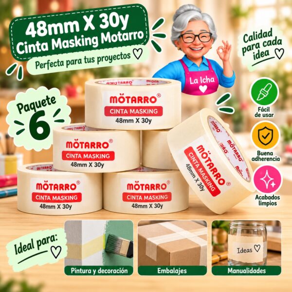 48mm X 30y Cinta Masking Motarro
