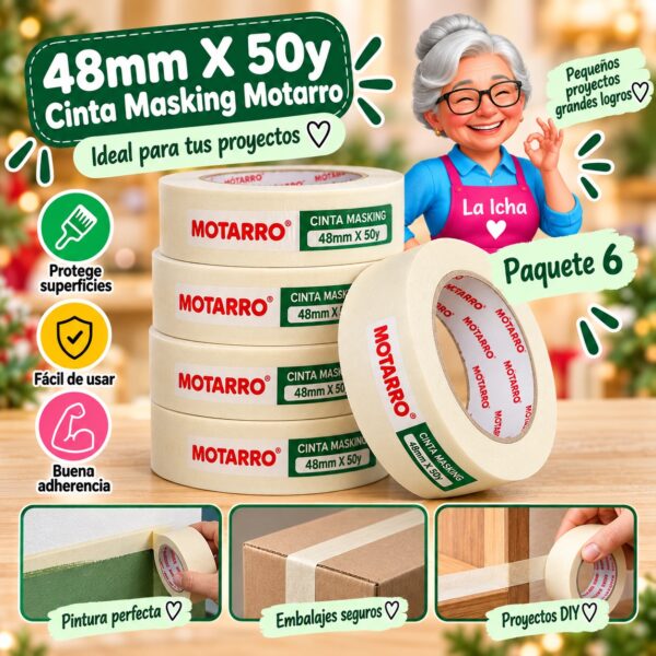 48mm X 50y Cinta Masking Motarro
