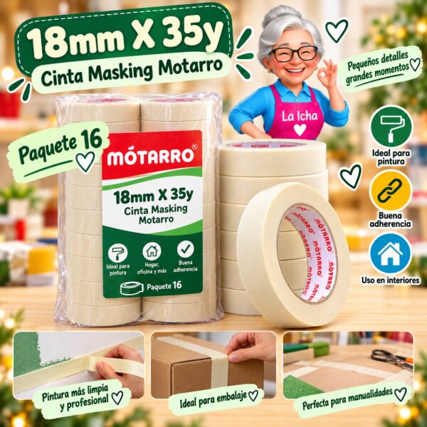 18mm X 35y Cinta Masking Motarro