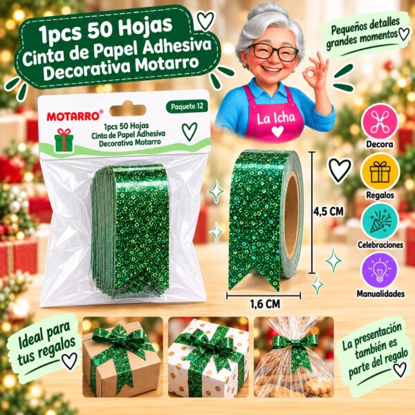 1pcs 50 Hojas Cinta de Papel Adhesiva Decorativa Motarro