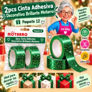 2pcs Cinta Adhesiva Decorativa Brillante Motarro