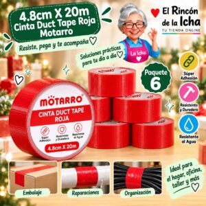 4.8cm X 20m Cinta Duct Tape Roja Motarro
