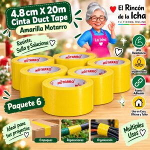 4.8cm X 20m Cinta Duct Tape Amarilla Motarro