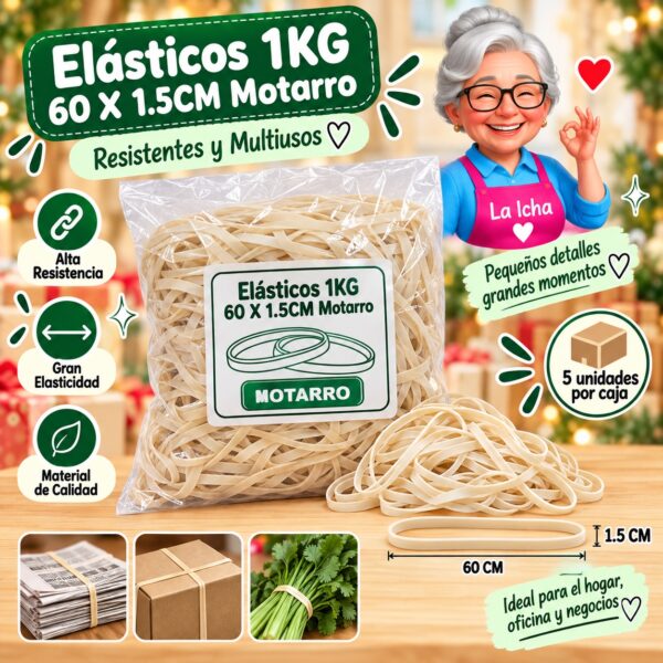 Elásticos 1KG 60 X 1.5CM Motarro