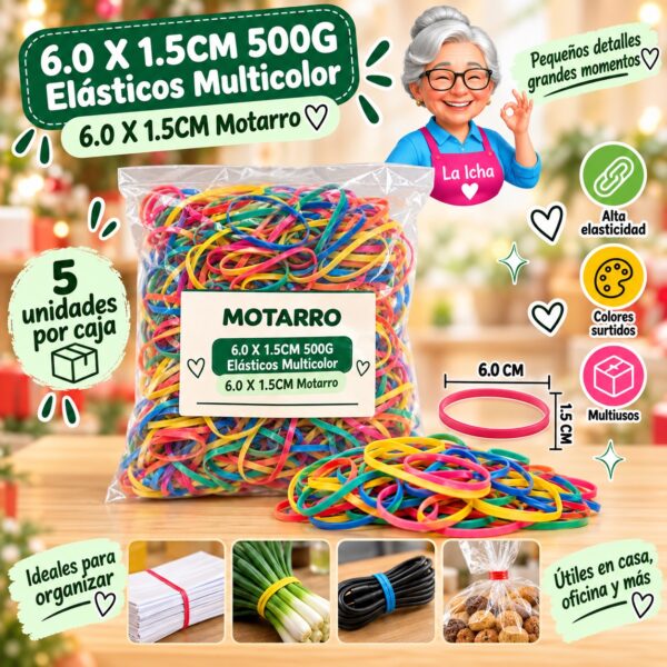 6.0 X 1.5CM 500G Elásticos Multicolor 6.0 X 1.5CM Motarro