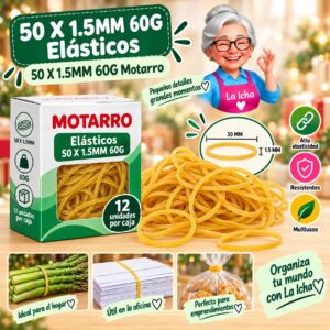 RI-0008053 50 X 1.5MM 60G Elásticos Multicolor 50 X 1.5MM 60G Motarro