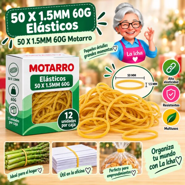 RI-0008053 50 X 1.5MM 60G Elásticos Multicolor 50 X 1.5MM 60G Motarro