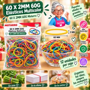 RI-0008054 60 X 2MM 60G Elásticos Multicolor 60 X 2MM 60G Motarro