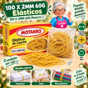 RI-0008057 100 X 2MM 60G Elásticos 100 X 2MM 60G Motarro