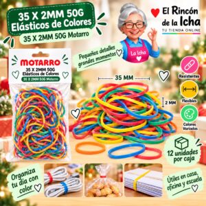 RI-0008060 35 X 2MM 50G Elásticos de Colores 35 X 2MM 50G Motarro