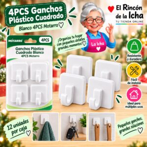 RI-0008063 4PCS Ganchos Plástico Cuadrado Blanco 4PCS Modelo 2 Motarro