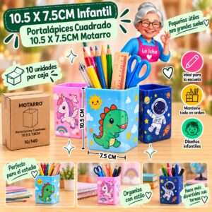 RI-0008081 10.5 X 7.5CM Infantil Portalápices Cuadrado 10.5 X 7.5CM Motarro