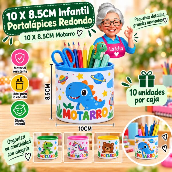 RI-0008082 10 X 8.5CM Infantil Portalápices Redondo 10 X 8.5CM Motarro
