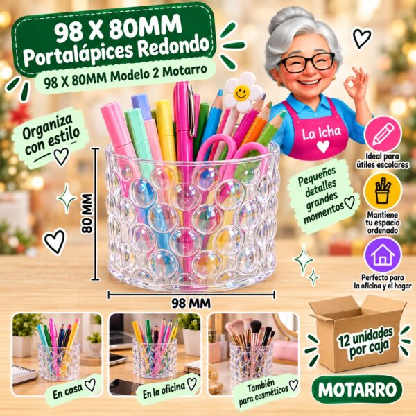 RI-0008092 98 X 80MM Portalápices Redondo 98 X 80MM Motarro