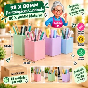 RI-0008093 98 X 80MM Portalápices Cuadrado 98 X 80MM Motarro