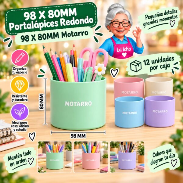 RI-0008094 98 X 80MM Portalápices Redondo 98 X 80MM Modelo 2 Motarro