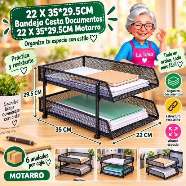 RI-0008100 22 X 35*29.5CM Bandeja Cesta Documentos 22 X 35*29.5CM Motarro